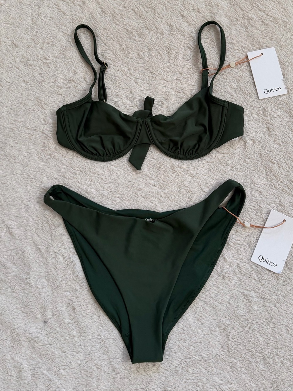 Quince Italian Demi Bikini set low rise bottom NWT